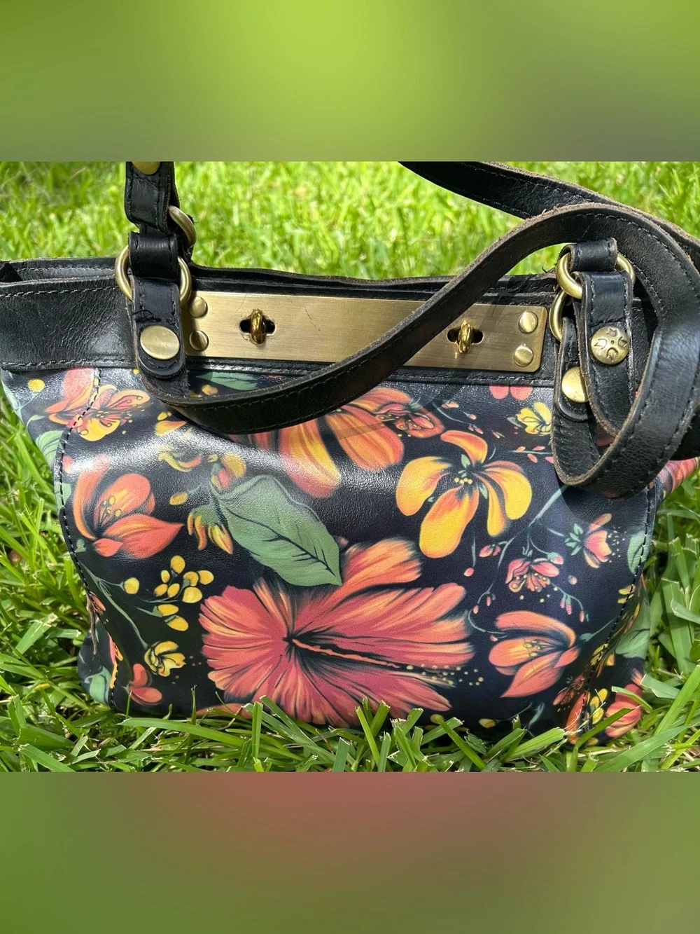 Patricia Nash Tropical Estate Leather Shoulder Bag